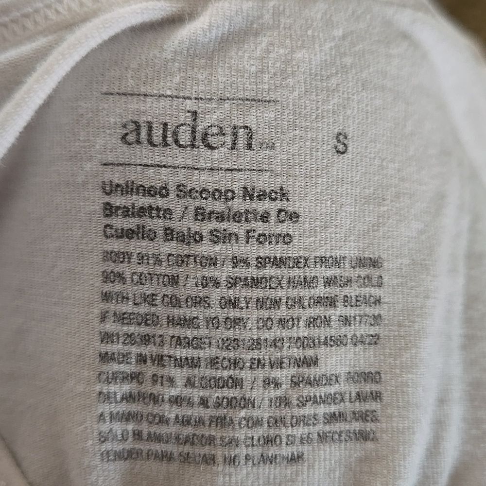 Auden Womens Cotton Stretch Unlined Scoop Bralette White - Picture 6 of 12